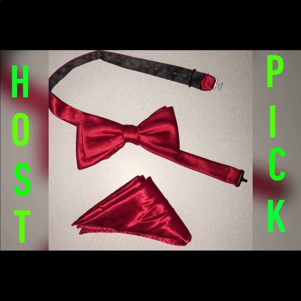 🎉HP🎉 NWOT Red Bow tie with pocket square